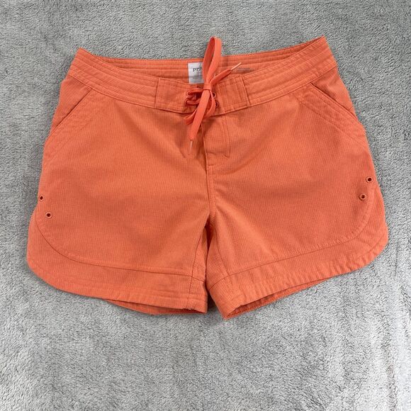 PrAna Ebelie Board Shorts Womens XS Orange Logo Pockets Outdoor Swimwear Beach - Picture 1 of 10